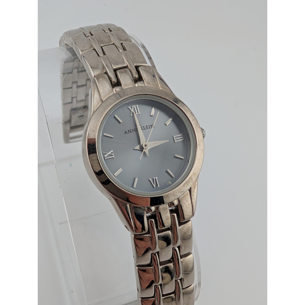 Anne Klein Watch Women 23mm Case Silver 6.5" Band 10/7843 New Battery